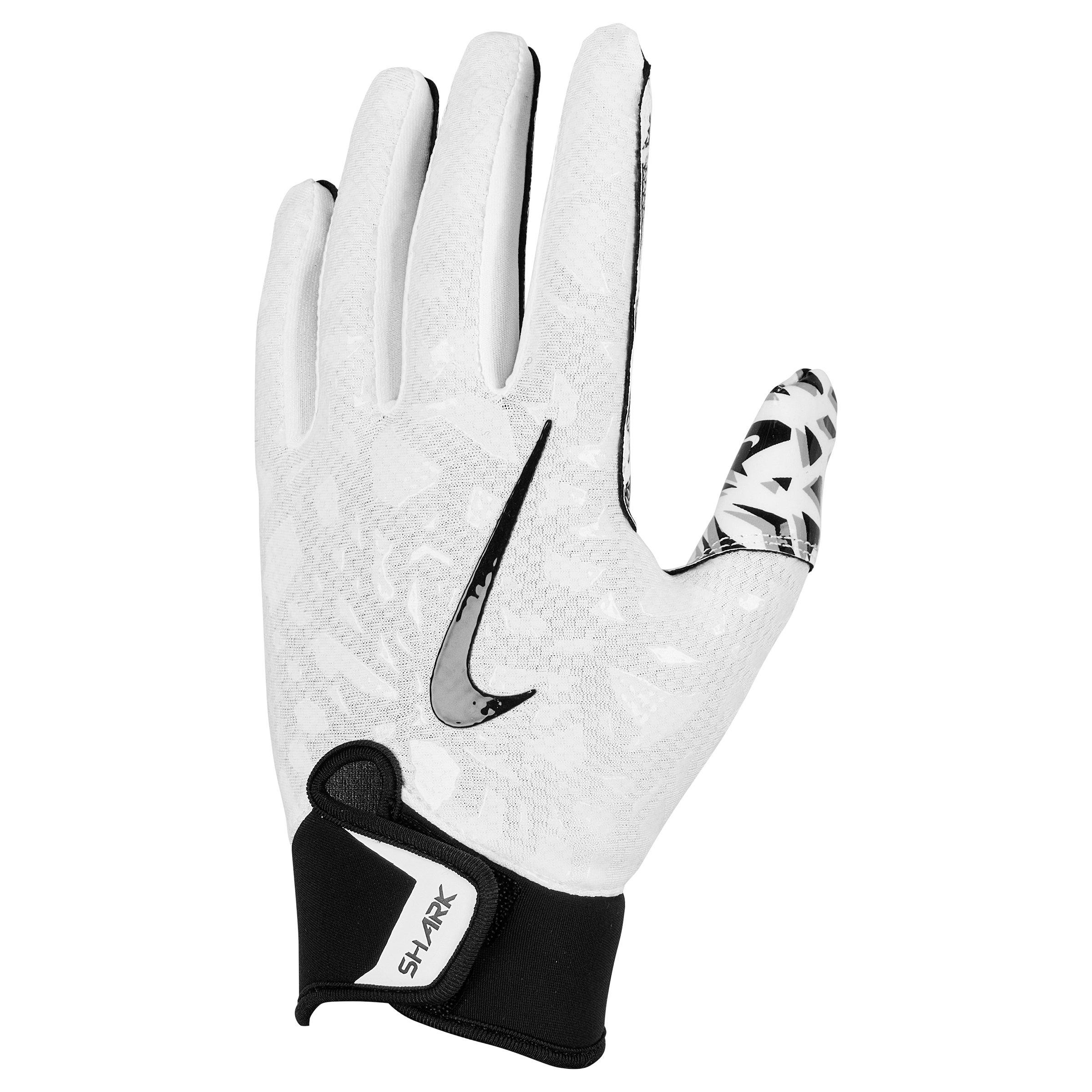 Nike Shark 2.0 PeeWee Football Receiver Gloves - White/Black